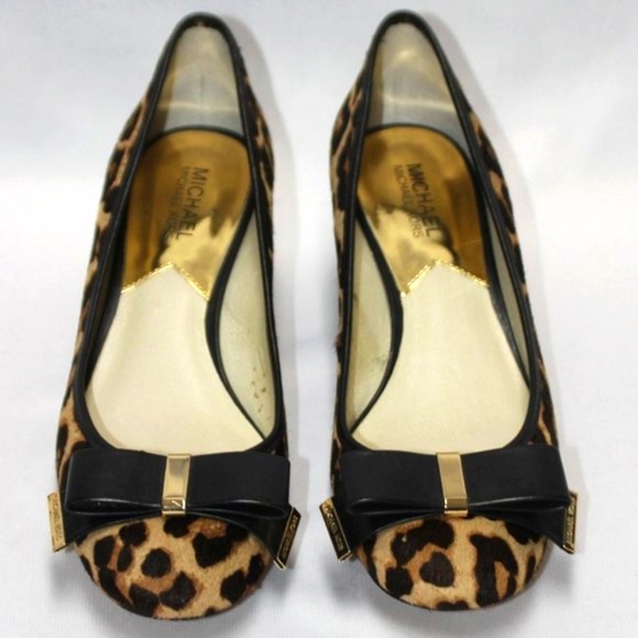 MICHAEL Michael Kors Kiera Calf-Hair Bow Pump, Leopard/Natural - Picture 2 of 12